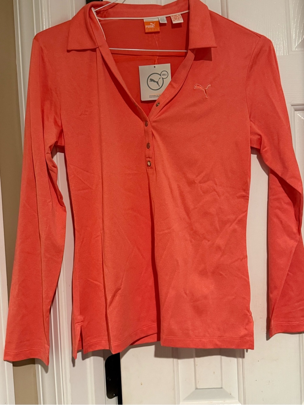 Puma Coral Long-Sleeve Polo Top